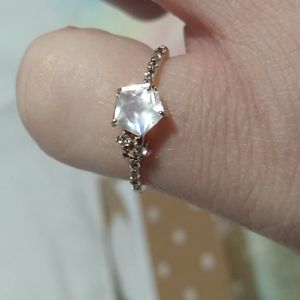 SALE! RARE! Samantha Tiara 10kt Yellow Gold Moonstone & Topaz Ring Sz.4 1/2 - Picture 3 of 11